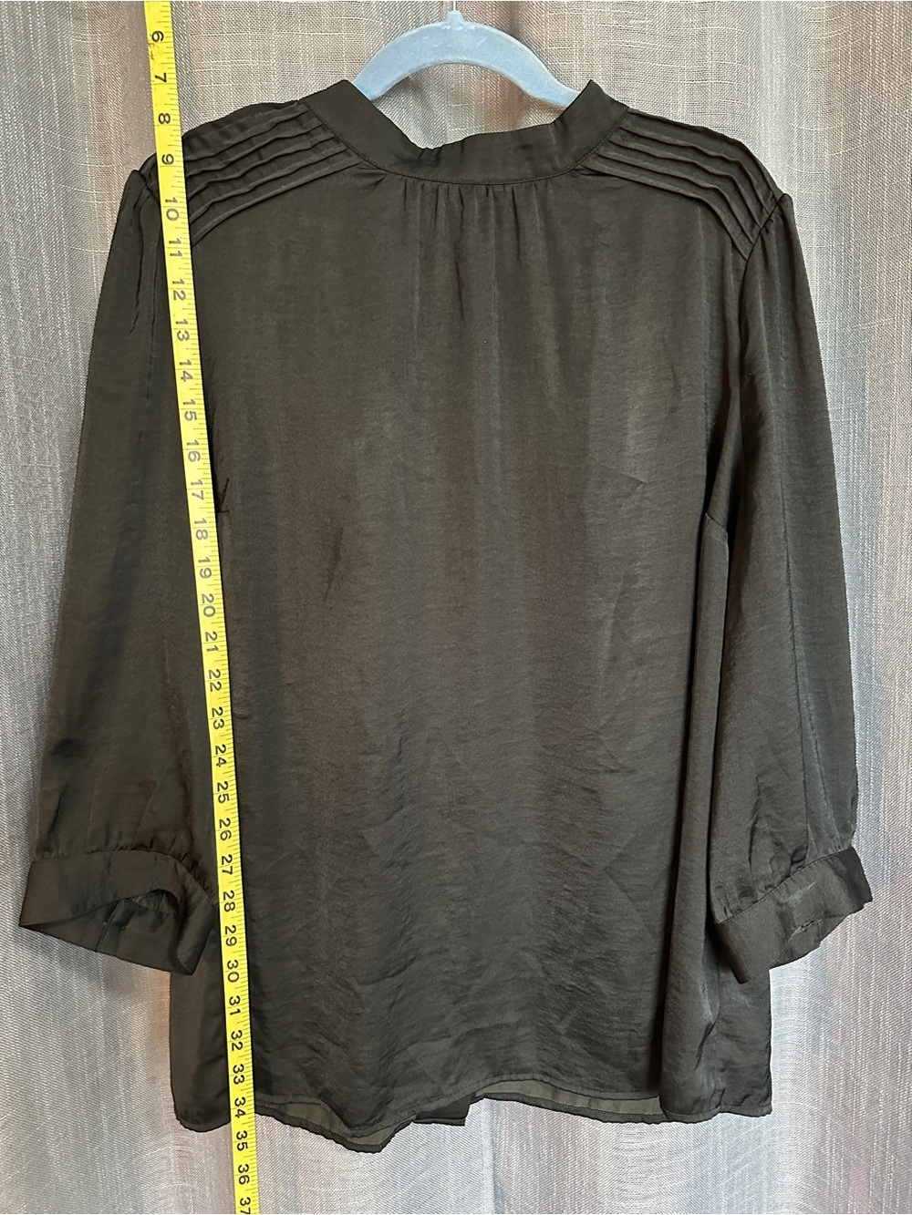 Modcloth Black Pintuck Yoke Blouse